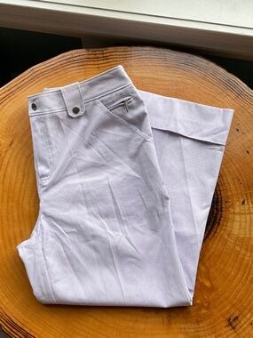 Sandra Lavender & White Striped Cuffed Capri Ankle Pants Size 6